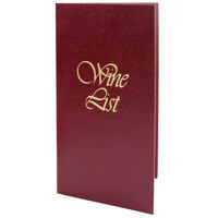 Menu Solutions L702A 5 1/2" x 8 1/2"Burgundy Wine List Cover