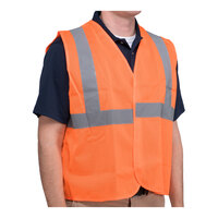 Cordova Customizable Orange Class 2 High Visibility Surveyor's Mesh Safety Vest with Hook & Loop Closure - Medium