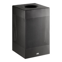 Rubbermaid FGSC18EPLTBK Silhouettes Black Steel Designer Square Waste Receptacle - 20 Gallon