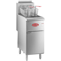 Avantco FF400 Liquid Propane 50 lb. Stainless Steel Floor Fryer - 120,000 BTU