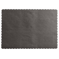 Choice 10" x 14" Black Colored Paper Placemat with Scalloped Edge - 1000/Case