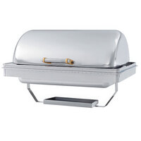 Vollrath 46258 9 Qt. New York, New York Drop-In Retractable Dripless Chafer Full Size with Brass Trim