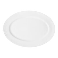 Reserve by Libbey 911196008 Repetition 14 1/2" x 10 1/4" Aluma White Medium Rim Porcelain Platter - 12/Case