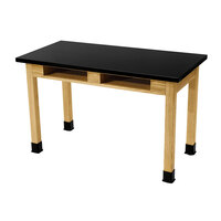 National Public Seating SLT2-2454CB 24" x 54" Science Lab Table with Built-In Book Compartments - 36" Height