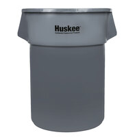 Continental 5500GY Huskee 55 Gallon Gray Round Trash Can