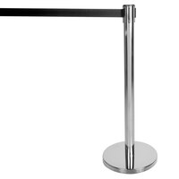 Aarco HC-7 Chrome 40" Crowd Control / Guidance Stanchion with 84" Black Retractable Belt