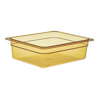 Cambro 24HP150 H-Pan™ 1/2 Size Amber High Heat Plastic Food Pan - 4" Deep