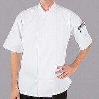 Mercer Culinary Millennia® Unisex White Customizable Short Sleeve Cook Jacket M60013WH - 4X