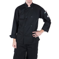 Mercer Culinary Millennia® Unisex Black Customizable Long Sleeve Cook Jacket M60010BK - 8X