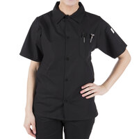 Mercer Culinary Millennia Air® Black Unisex Customizable Short Sleeve Cook Shirt with Full Mesh Back M60200BK - 8X
