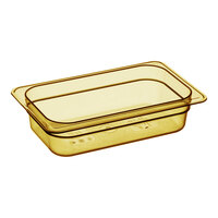 Cambro 42HP150 H-Pan™ 1/4 Size Amber High Heat Plastic Food Pan - 2 1/2" Deep