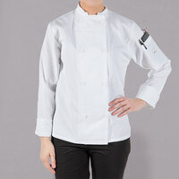Mercer Culinary Millennia® Women's White Customizable Long Sleeve Cook Jacket M60020WH - 2X