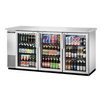 True TBB-24-72G-SD-HC-LD 73 1/8" Swing Glass Door Narrow Back Bar Refrigerator with LED Lighting