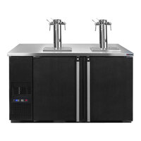 Micro Matic MDD58W-E-B Pro-Line E-Series 59 1/2" Dual Zone Wine Dispenser without Tap Towers - Black, (8) 1/6 Keg Capacity