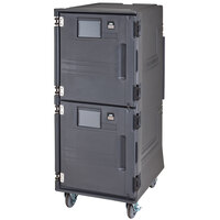 Cambro PCUPC615 Pro Cart Ultra® Charcoal Gray Tall Profile Electric Passive Top / Cold Bottom Food Holding Cabinet in Fahrenheit - 110V