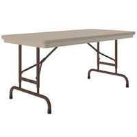 Correll R-Series 24" x 48" Mocha Granite Heavy-Duty Adjustable Height Folding Table