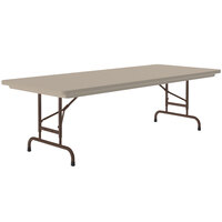 Correll R-Series 30" x 72" Mocha Granite Heavy-Duty Adjustable Height Folding Table