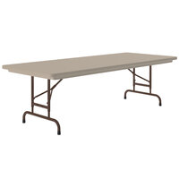 Correll R-Series 30" x 60" Mocha Granite Heavy-Duty Adjustable Height Folding Table