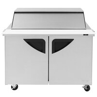 Turbo Air TST-48SD-18-N-SL 48" 2 Door Mega Top Sliding Lid Refrigerated Sandwich Prep Table