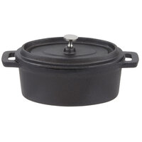 American Metalcraft CIPOV6040 18 oz. Pre- Seasoned Mini Cast Iron Oval Dutch Oven