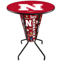 Holland Bar Stool L218B42NebrUn36RNebrUn University of Nebraska 36" Round Bar Height LED Pub Table