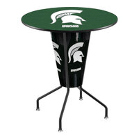 Holland Bar Stool L218B42MichSt36RMichSt Michigan State University 36" Round Bar Height LED Pub Table