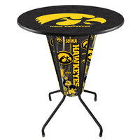 Holland Bar Stool L218B42IowaUn36RIowaUn University of Iowa 36" Round Bar Height LED Pub Table