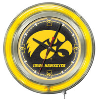 Holland Bar Stool Clk15IowaUn University of Iowa 15" Neon Clock