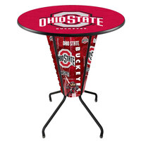 Holland Bar Stool L218B42OhioSt36ROhioSt Ohio State University 36" Round Bar Height LED Pub Table