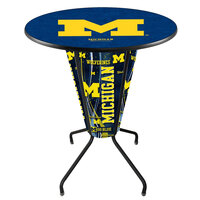 Holland Bar Stool L218B42MichUn36RMichUn University of Michigan 36" Round Bar Height LED Pub Table