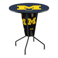 Holland Bar Stool L218B42MichUn36RMichUn University of Michigan 36" Round Bar Height LED Pub Table