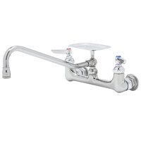 T&S B-0233-02 Wall Mounted Pantry Faucet with 8" Adjustable Centers, 8 1/16" Swing Nozzle, Eterna Cartridges, and Soap Dish