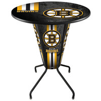 Holland Bar Stool L218B42BosBru36RBosBru-D2 Boston Bruins 36" Round Bar Height LED Pub Table