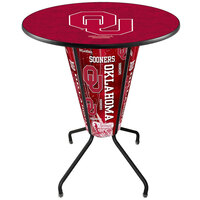 Holland Bar Stool L218B42Oklhma36ROklhma University of Oklahoma 36" Round Bar Height LED Pub Table