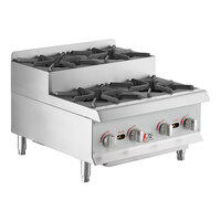 Cooking Performance Group SR-CPG-24-NL 24" Step-Up Countertop Range / Hot Plate with 4 High Output Burners - 120,000 BTU