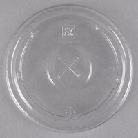 Fabri-Kal LKC12/20FX Kal-Clear / Nexclear 9 oz. Clear Plastic Flat Lid with Straw Slot - 1000/Case