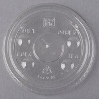 Fabri-Kal LKC9/10 Kal-Clear / Nexclear 7 and 10 oz. Clear Plastic Flat Lid with Flavor Buttons and Straw Slot - 2500/Case