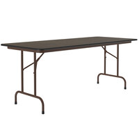 Correll 24" x 60" Rectangular Walnut Light Duty Melamine Folding Table