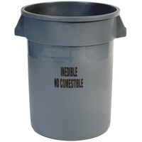 Rubbermaid FG263256GRAY BRUTE 32 Gallon Gray "Inedible" Round Trash Can