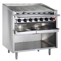 MagiKitch'n FM-RMB-660 60" Liquid Propane Stainless Steel Radiant Charbroiler with Open Base - 195,000 BTU