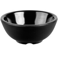 Tablecraft RAM2RBK 2 oz. Black Round Ribbed Melamine Ramekin - 12/Pack