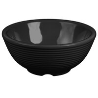 Tablecraft RAM4RBK 4 oz. Black Round Ribbed Melamine Ramekin - 12/Pack