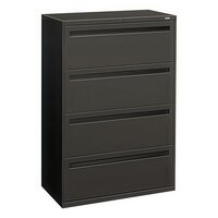 HON 784LS 700 Series Charcoal Four-Drawer Lateral Filing Cabinet - 36" x 19 1/4" x 53 1/4"