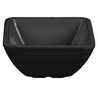 Tablecraft RAMS2BK 2 oz. Black Square Ribbed Melamine Ramekin - 12/Pack