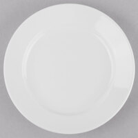 Libbey 840-410R-23 Porcelana 6 1/4" Round Bright White Wide Rim Porcelain Plate - 36/Case