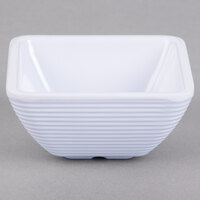 Tablecraft RAMS2W 2 oz. White Square Ribbed Melamine Ramekin - 12/Pack