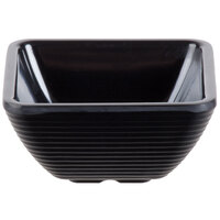 Tablecraft RAMS3BK 3 oz. Black Square Ribbed Melamine Ramekin   - 12/Pack