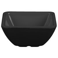 Tablecraft RAMS4BK 4 oz. Black Square Ribbed Melamine Ramekin - 12/Pack