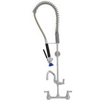 Fisher 34460 Backsplash Mounted Pre-Rinse Faucet with 8" Centers, 12" Add-On Faucet, and Wall Bracket