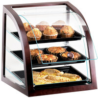 Cal-Mil P255-52S Westport Three Tier Euro Style Wood Trim Display Case with Front Door - 17" x 17"x 18"